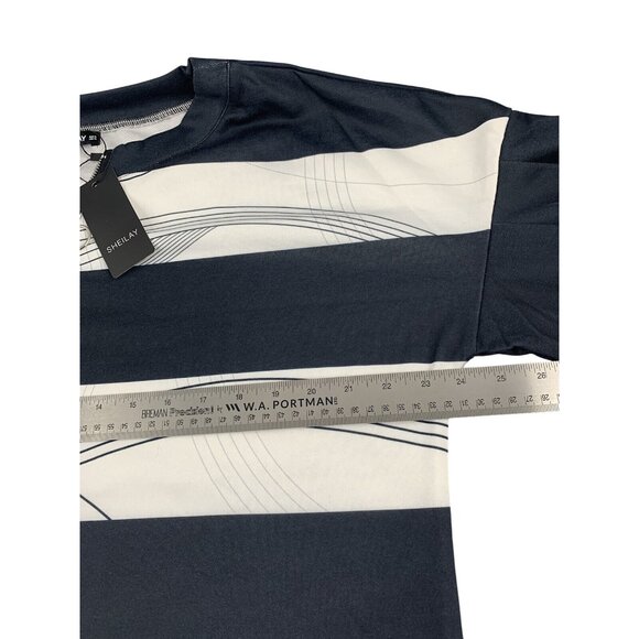 Sheilay Womens Black & White Striped Half-Zip Pullover Sweatshirt Size XL - Picture 8 of 11